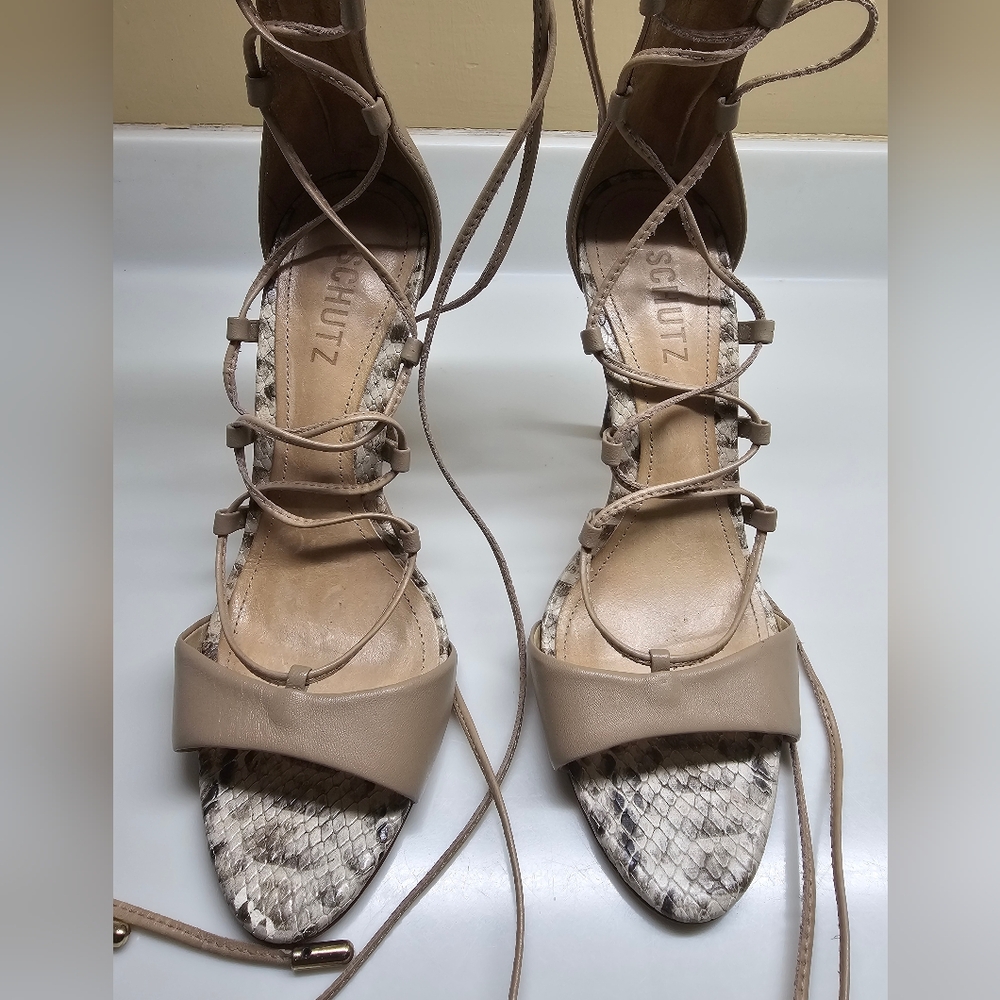 Schutz Lace-Up Sandals